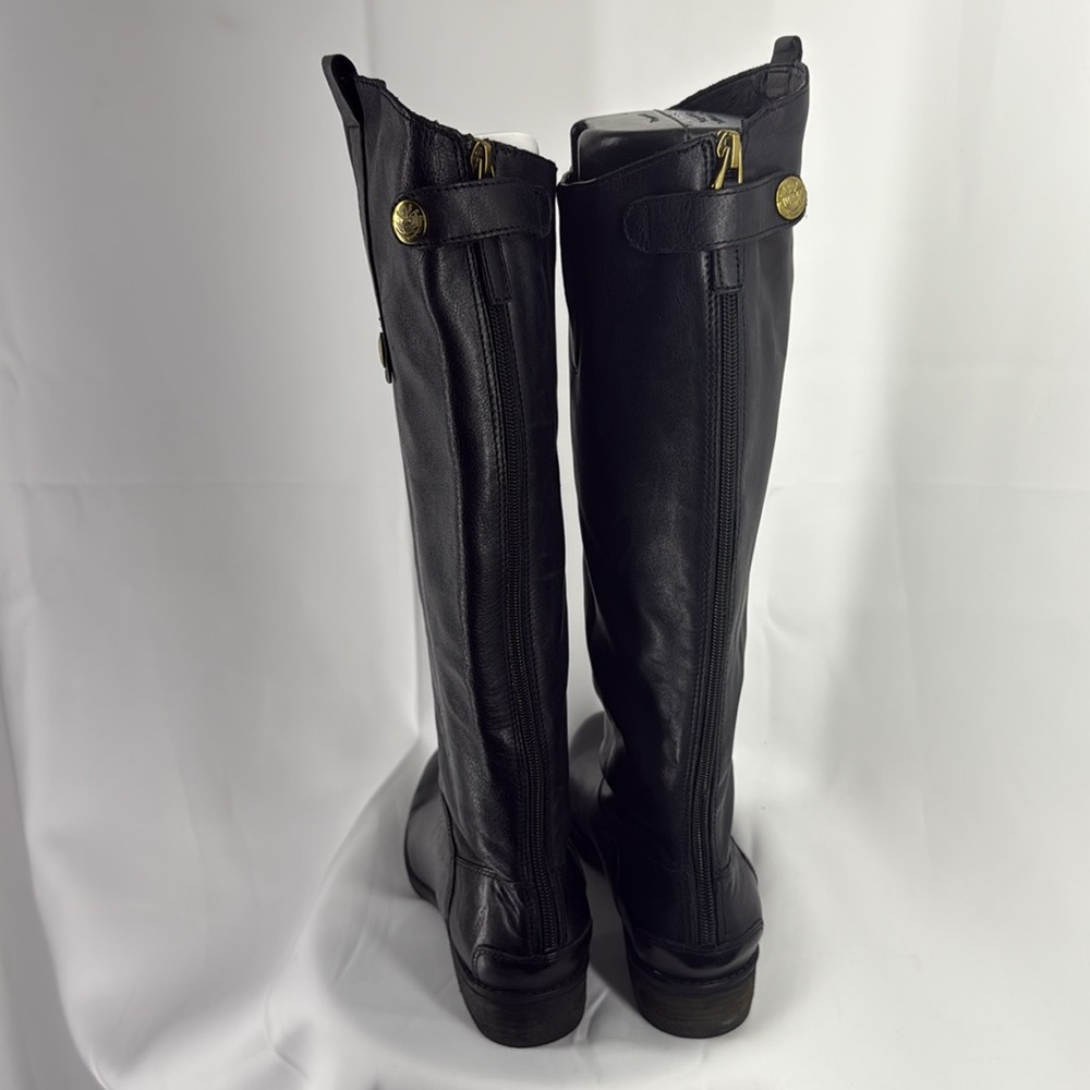 Sam Edelman Black Leather Knee-High Boots - Size 8 - Picture 6 of 10